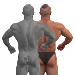 Duncan Raw Flexing Back Muscle Scans